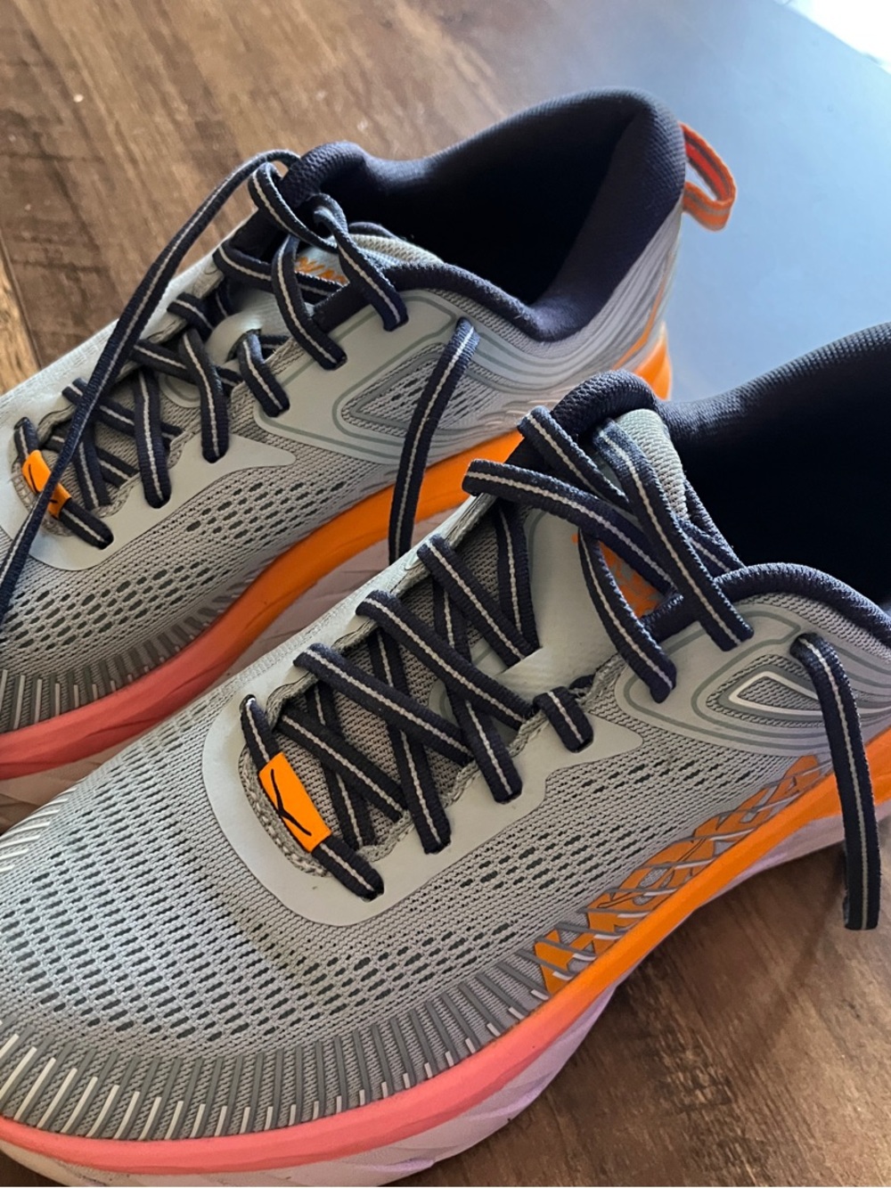 Hoka Bondi 7 Women's blue and Orange Running Shoes
